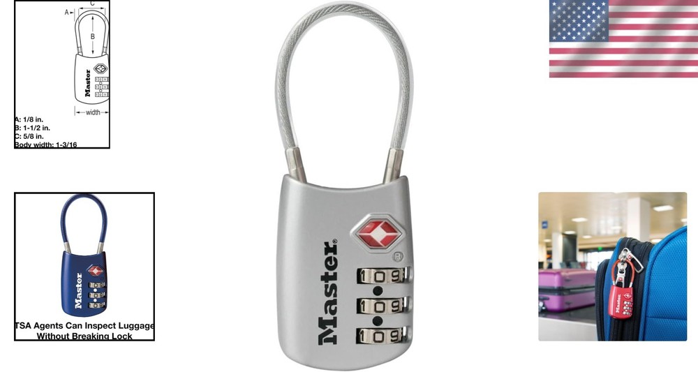 TSA Approved 4688D Customized Combination Luggage Lock - 1 Pack Assorted Colors