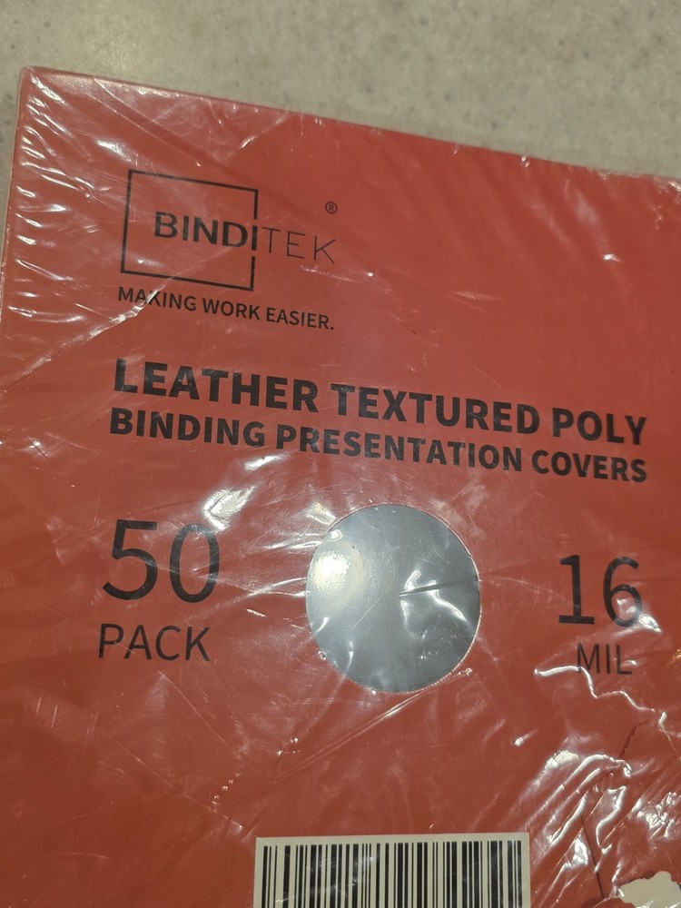 Binditek Leather Textured Polycovers - Binding Covers 8-1/2 x 11,Black
