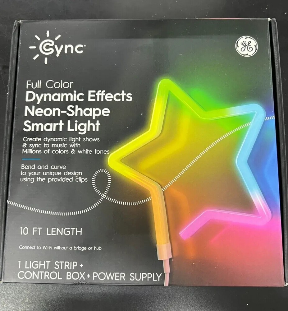 GE Cync Dynamic Effects 10ft Decorative Neon Shape Smart Light Rope String