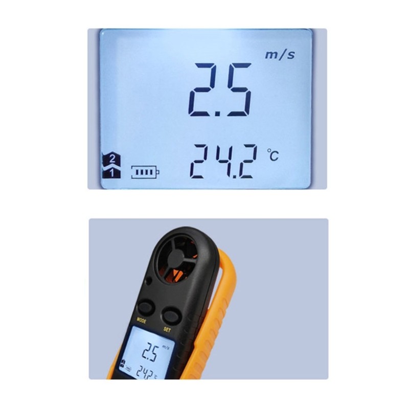 Digital Anemometer Handheld WindSpeed Meter for Measuring Wind Speed Temperature