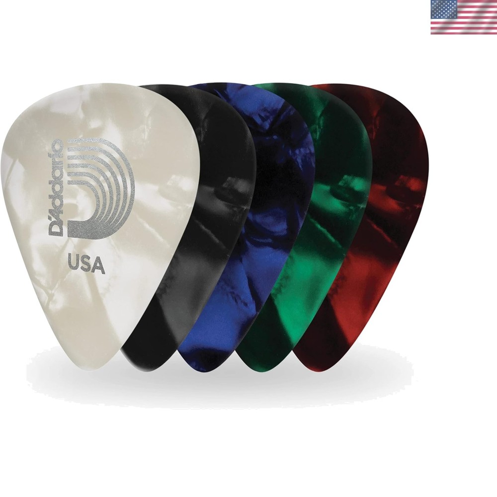 10-Pack Assorted Celluloid Guitar Picks - Light Gauge for Comfortable Strumming