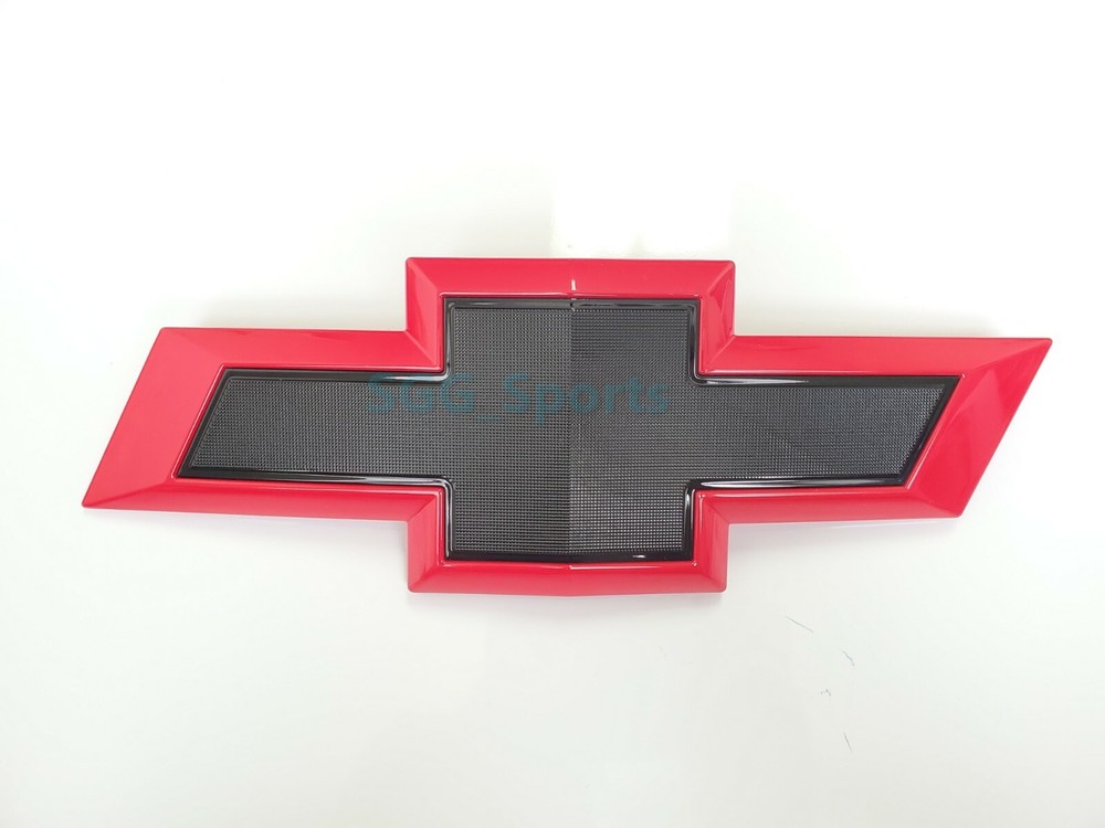 2019-2021 Chevrolet Silverado 1500 Bowtie Front Grille Emblem Gloss Red Black