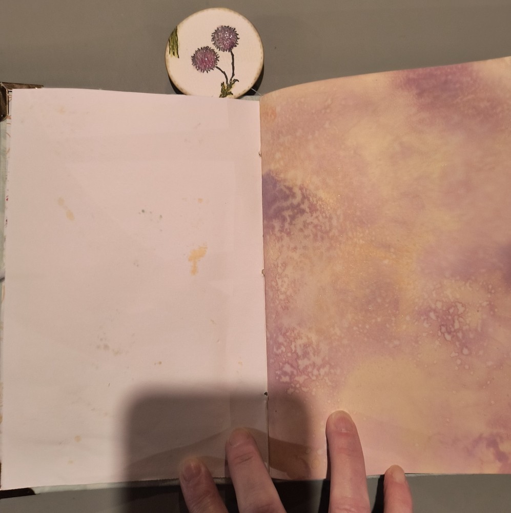 Handmade fabric covered junk journal