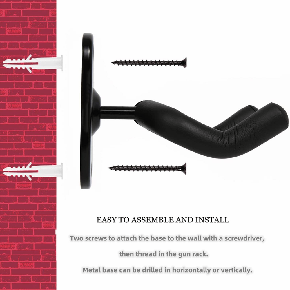 2Pcs Guitar Hangers Rack Adjustable Instrument Display Wall Mount Holder Hook US