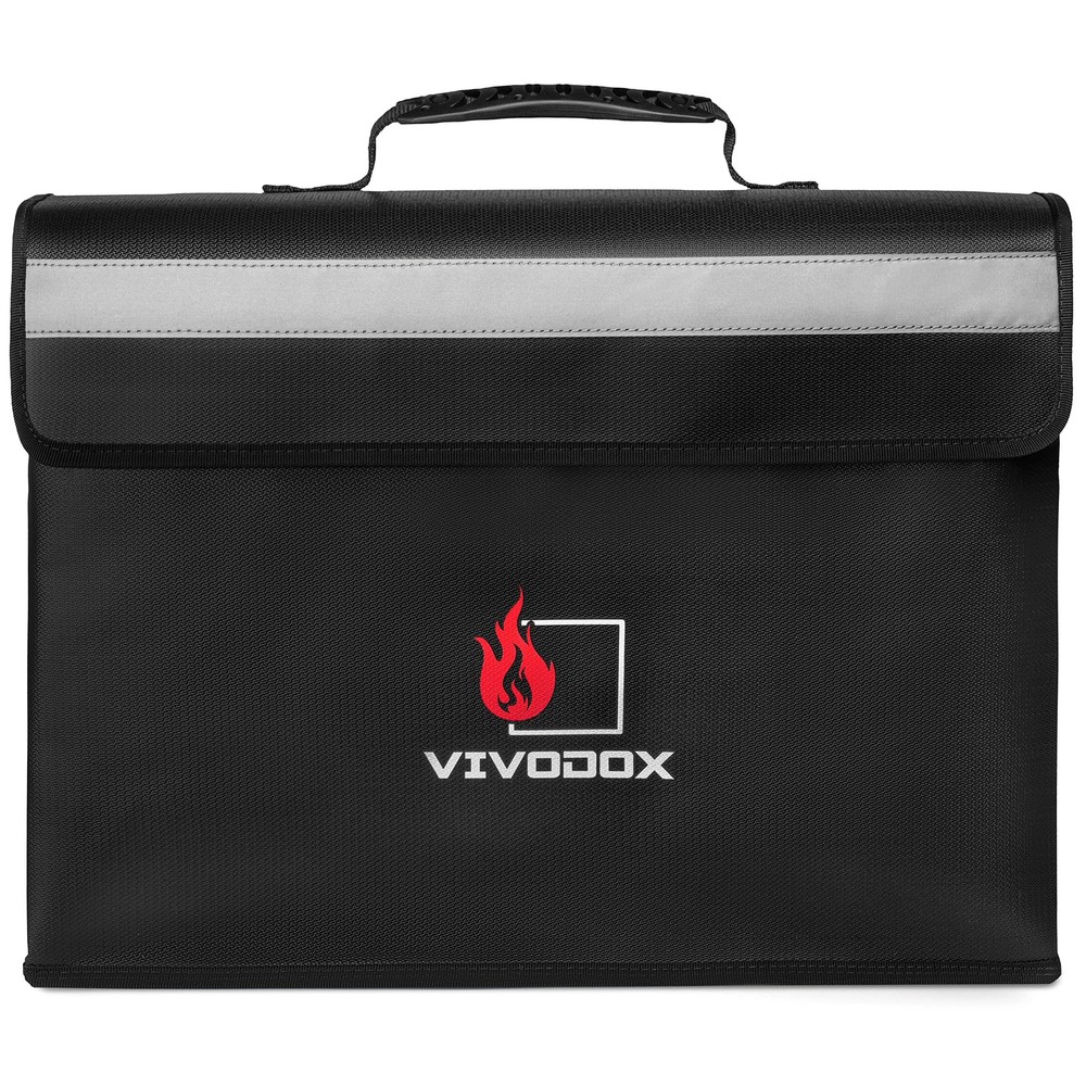 Fireproof Document Bag - Large (17" x 12" x 6") Fireproof Waterproof Storage ...