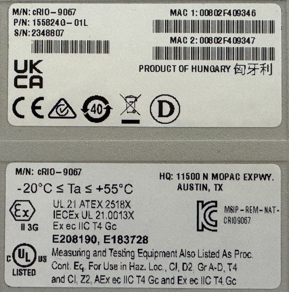 National Instruments NI cRIO-9067 Embedded CompactRIO Controller