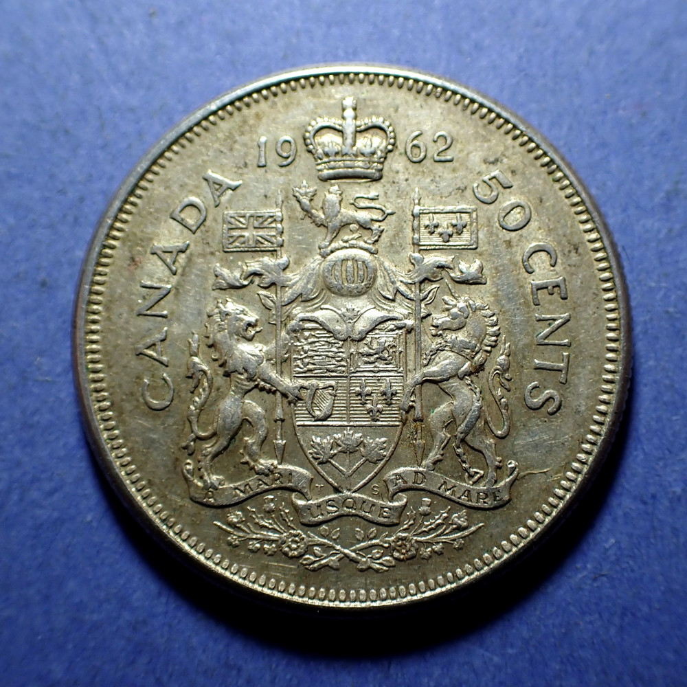 1962 Canada Silver Half Dollar .800 Silver