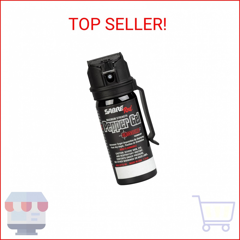 SABRE Crossfire Pepper Gel, Deploys At Any Angle, Maximizes Target Acquisition A