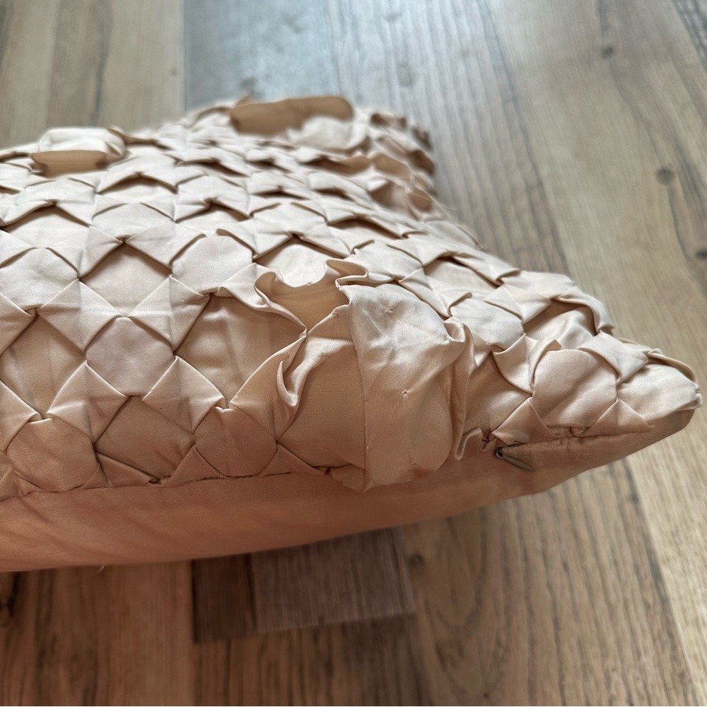 Silk Woven Cream Throw Pillow