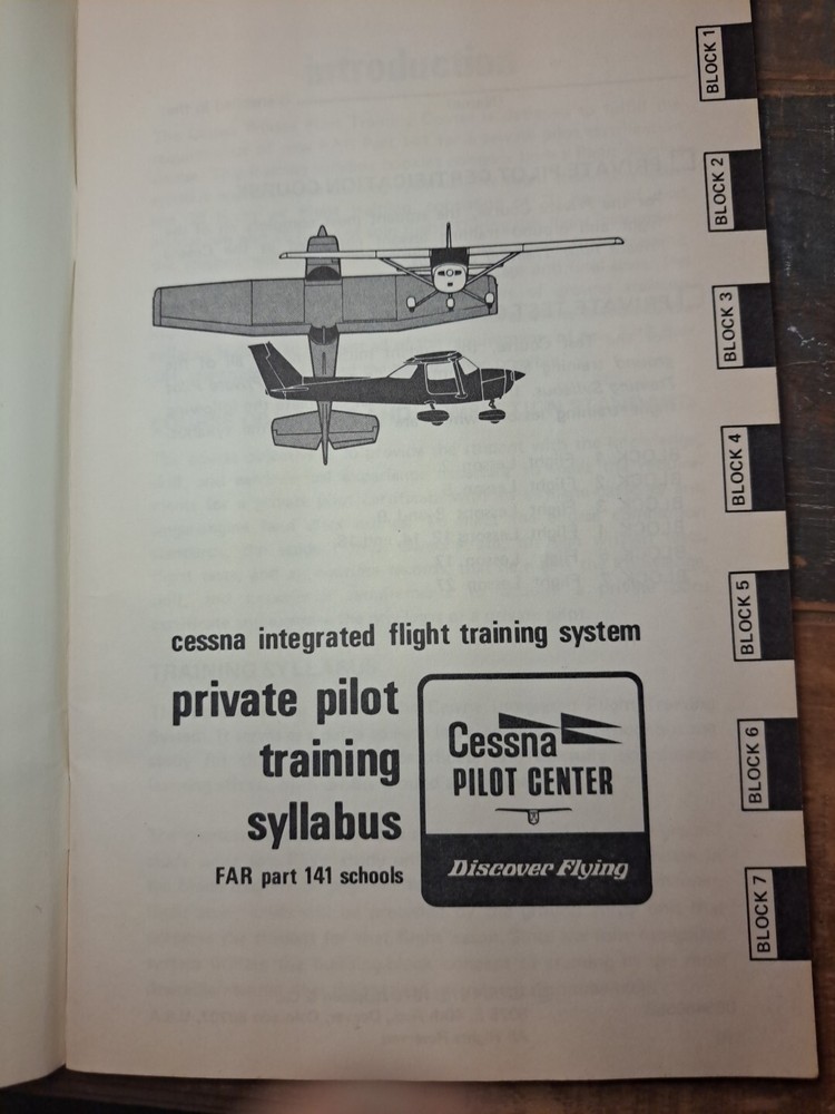 Cessna Integrated Flight Training System Private Pilot Training Syllabus 1978