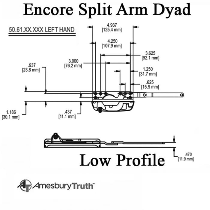 Truth 50.61 Encore Split Arm Dyad Operator Low Profile Right Hand