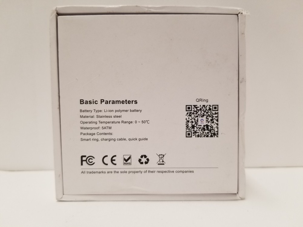 Smart Ring Fitness Tracker/Sleep Tracker Bluetooth Black Size 9