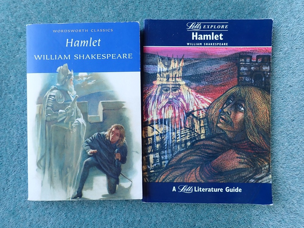 'Hamlet' by William Shakespear paperback and Letts explore revision guide