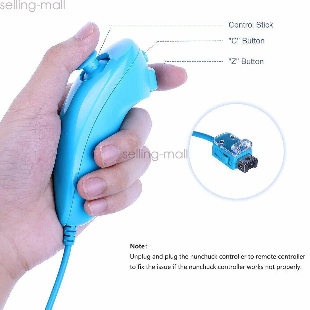 Wii Nunchuck Replacement Nunchuck Remote Gamepad Controller for Wii Wii U Remote