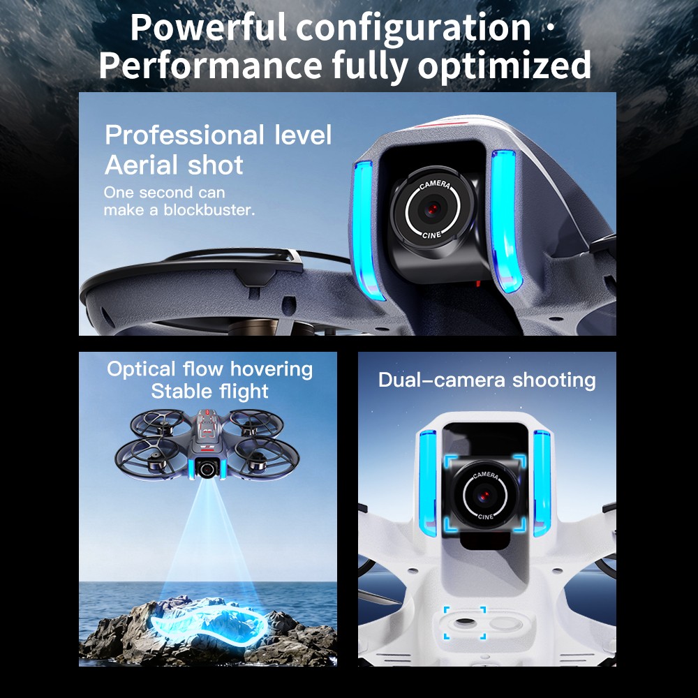 AE21 Drone FPV 720P Camera Obstacle Avoidance 4.3" Screen Quadcopter 2 Battery