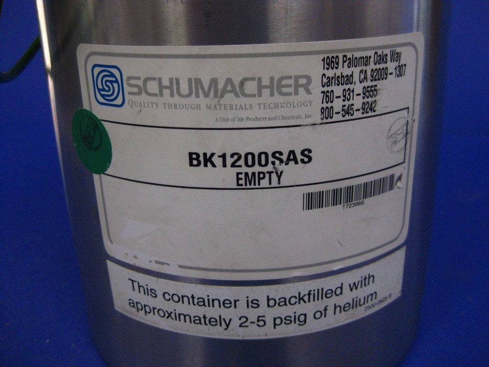 SCHUMACHER BK1200SAS Source Container - Helium