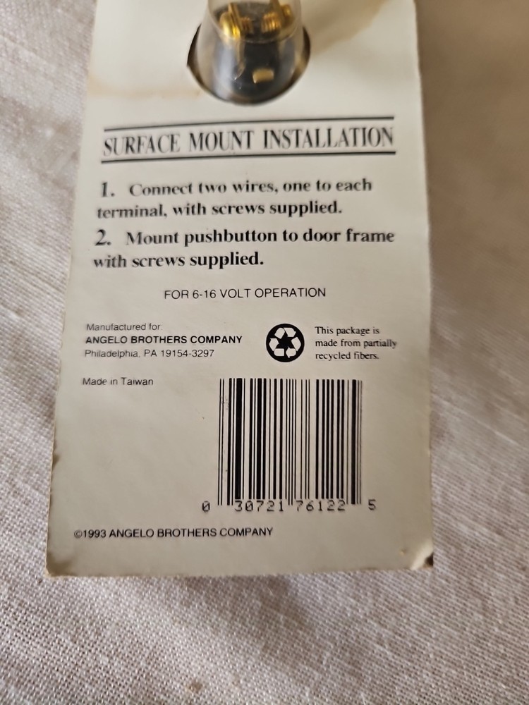 Lighted Push-button Brand Angelo Model 76122