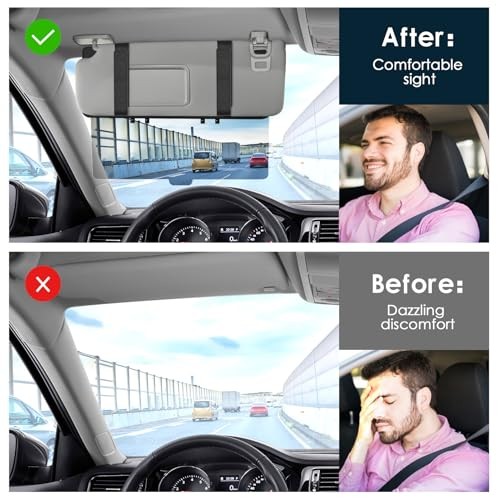 Sun Visor Extender for Car with Registration Holder, Adjustable Car Visor