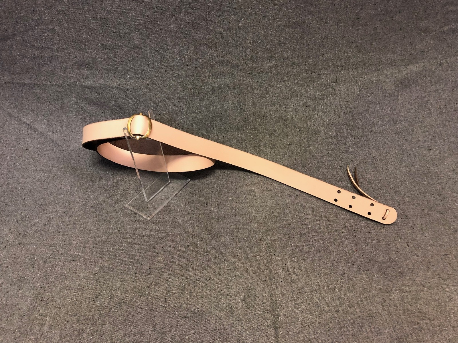 Natural Leather Musket Sling with Brass Buckle