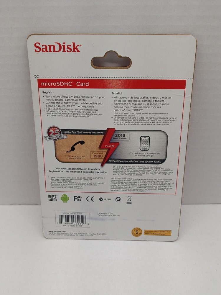 SanDisk 32GB microSDHC Memory Card