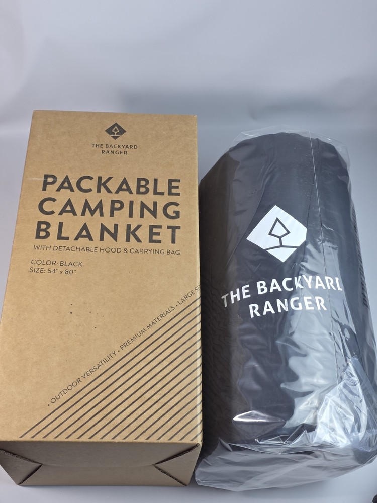 The Backyard Ranger Packable Camping Blanket/ Poncho Combo Black