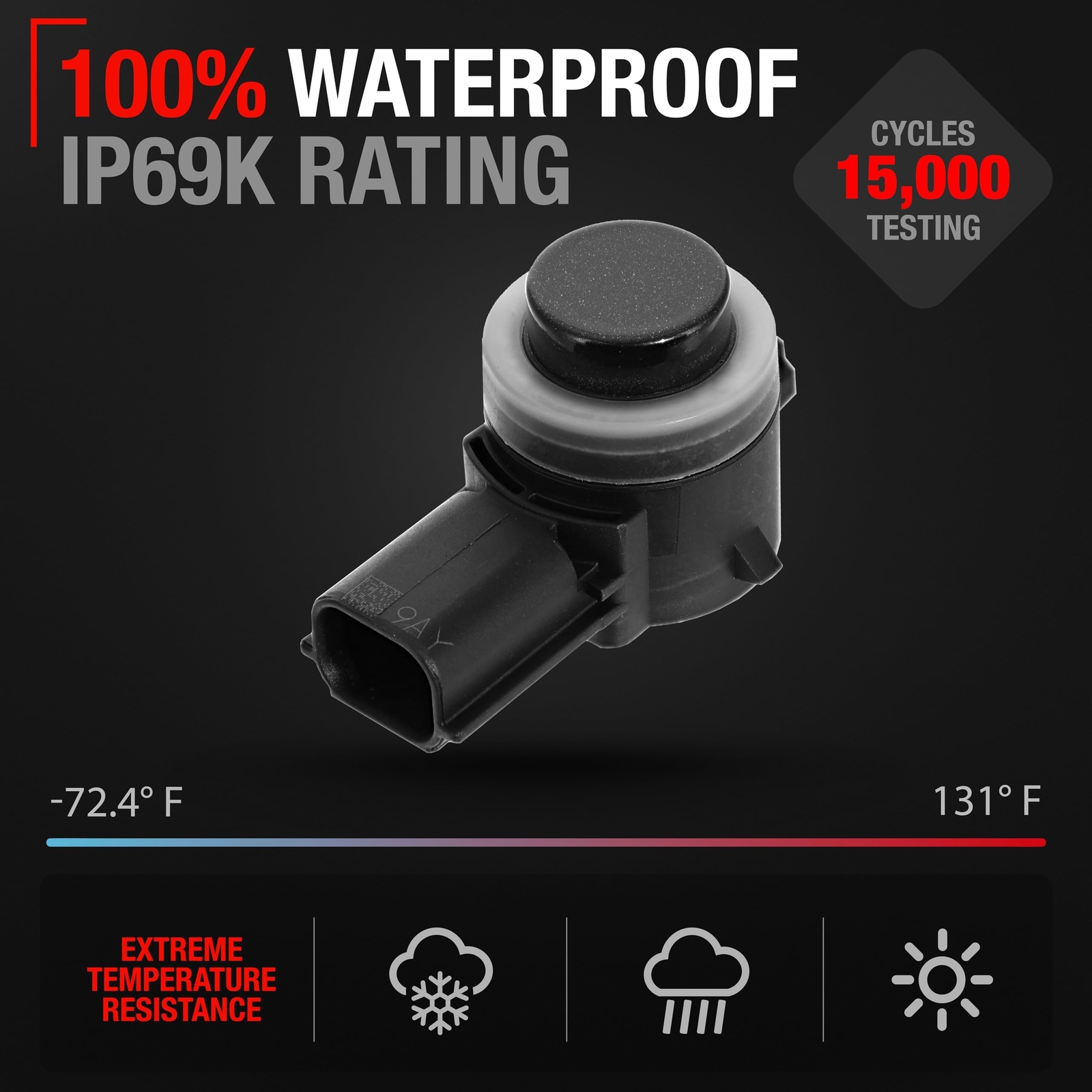 T1A Front/Rear Bumper Parking Aid Sensor, 4-pc - Compatible with 2018-2019 Fo...