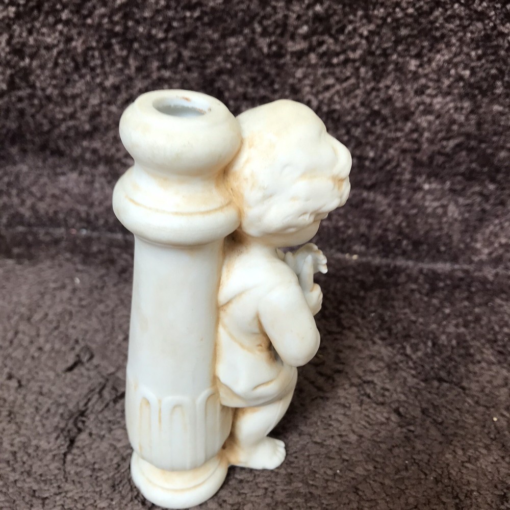 Ceramic 4” Baby Trumpet David Column Candlestick