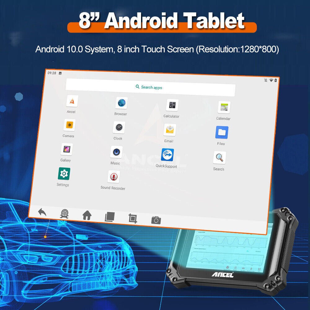 ANCEL V6 OBD2 Scanner Bi-directional Scan Tool All System Diagnostic Active Test