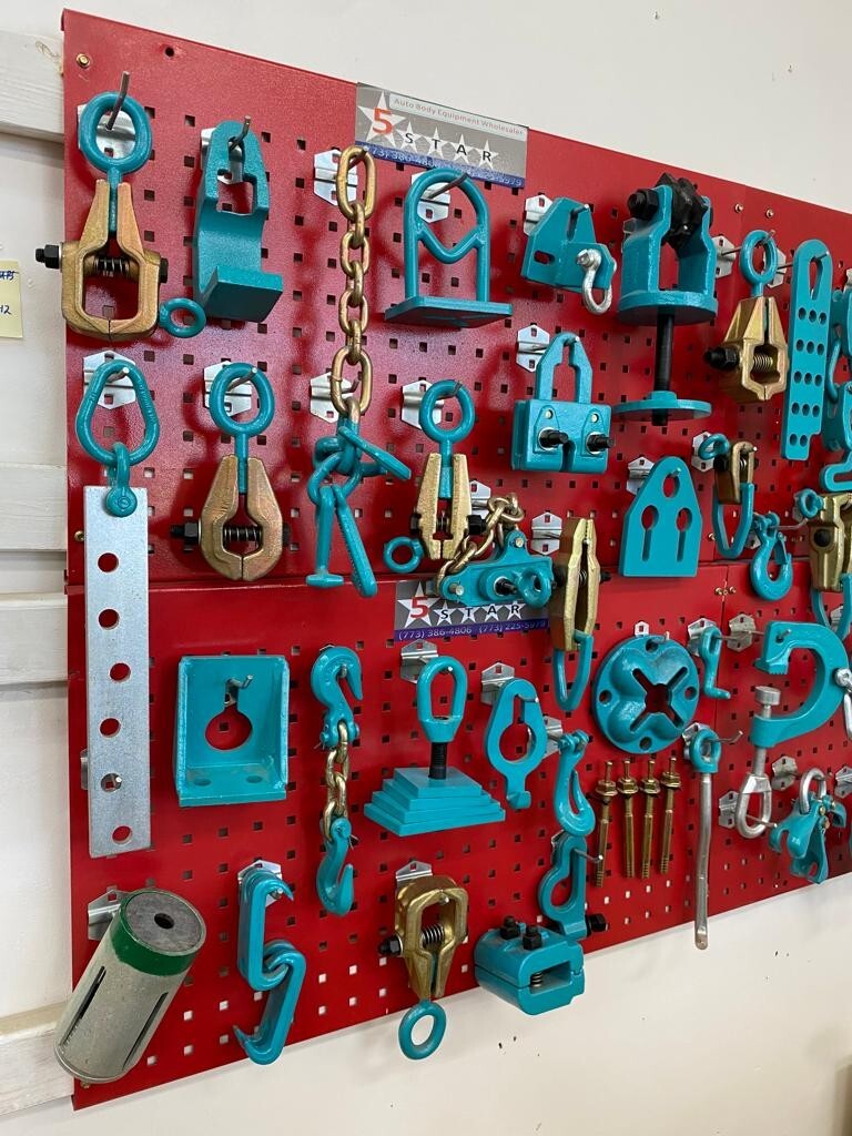 SET#91 - 53 PIECE HEAVY DUTY AUTO BODY FRAME MACHINE PULLING TOOLS & CLAMPS JACK