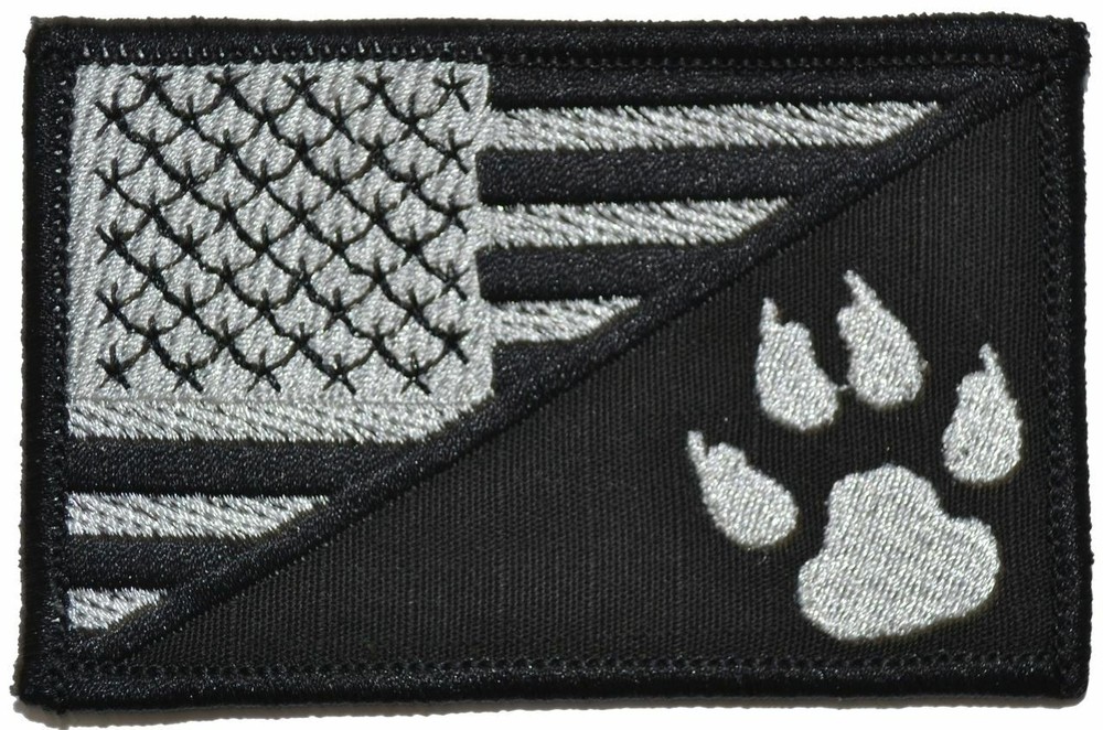 K9 Tracker Paw USA Flag - 2.25x3.5 Patch