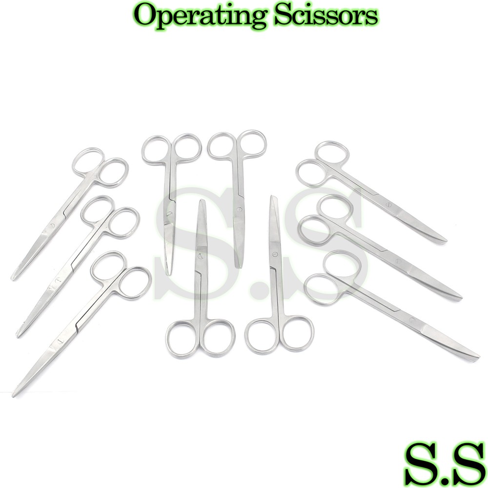 10pc OPERATING SCISSORS S/B 4.5" SURGICAL. O.R. GRADE