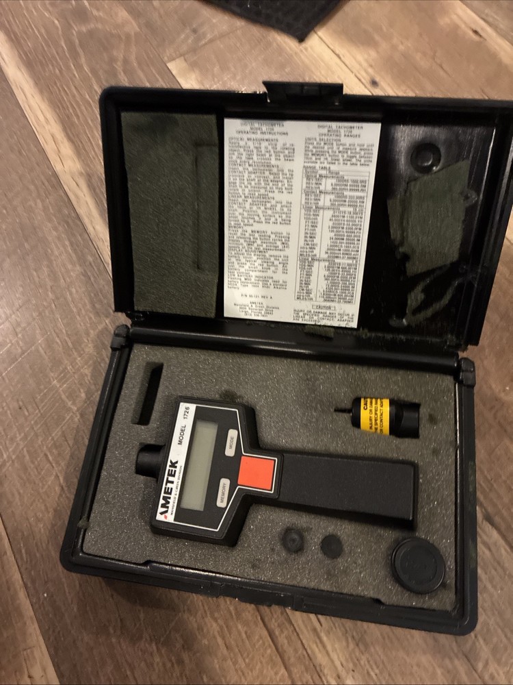 Ametek Model 1726 Digital Tachometer with Case & Shown Accessories Inheritance