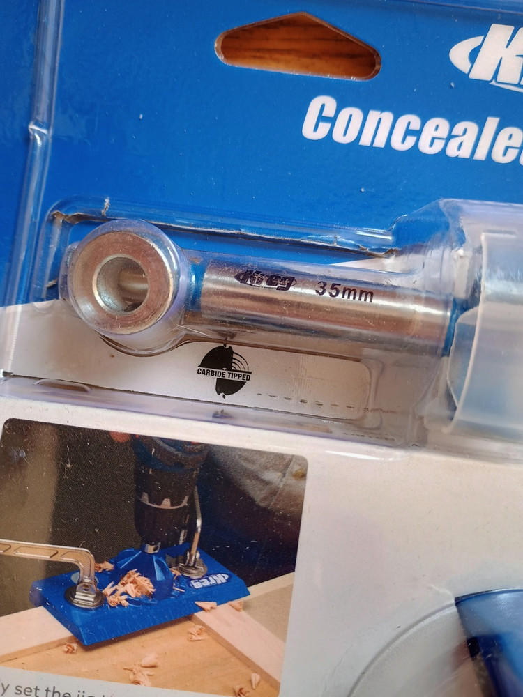 Kreg Concealed Hinge Jig Drill Guide Tool KHI-HINGE Euro Hinges Bit