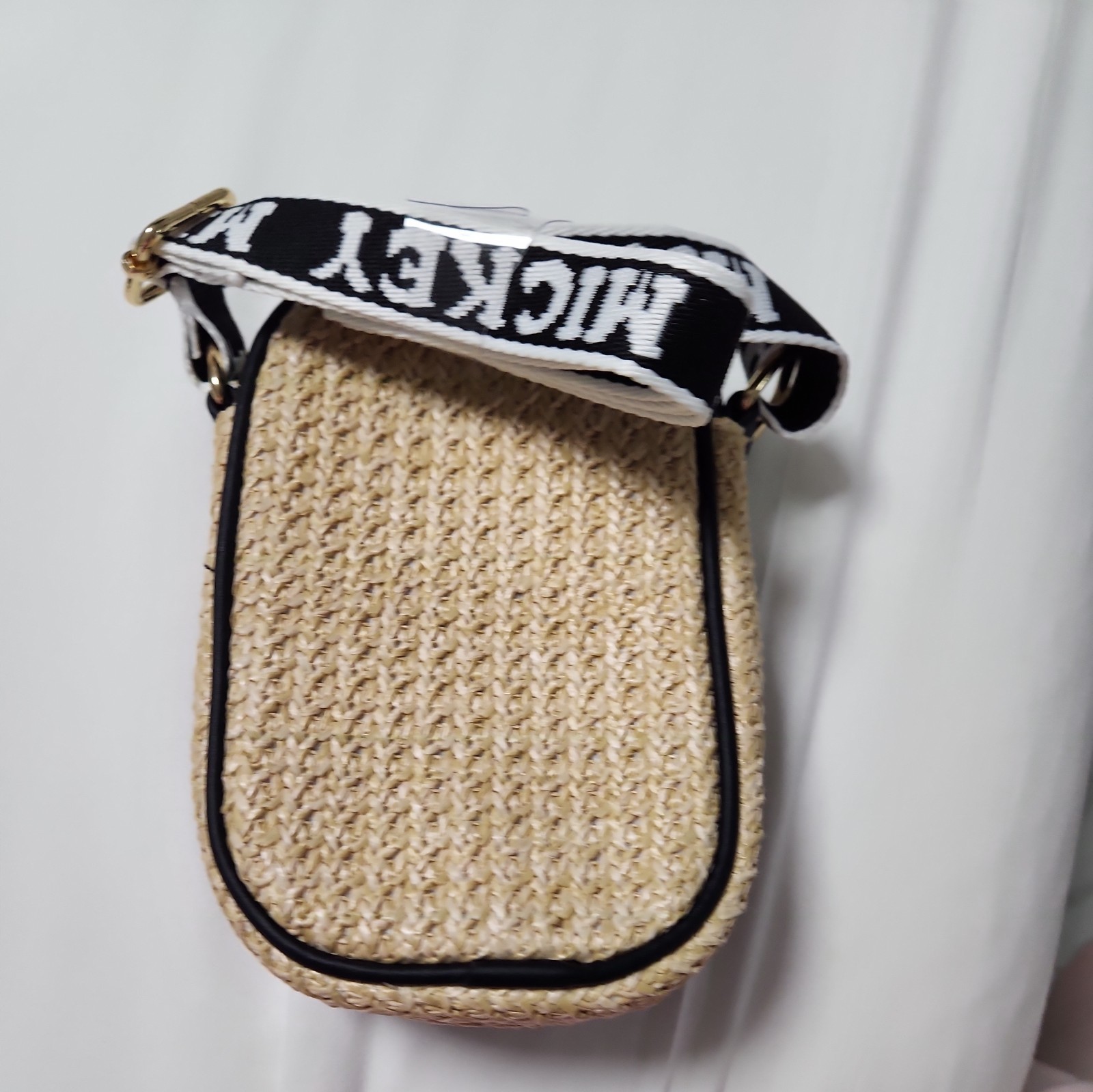 Disney Mickey Mouse Crossbody Strap Camera Cellphone Bag Purse Case Weaved Small