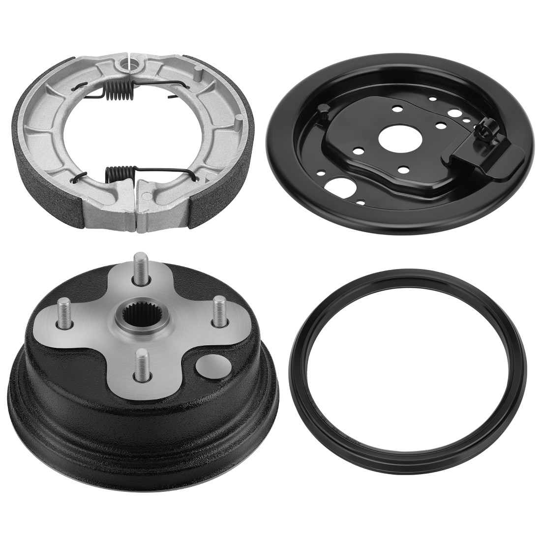 Rear Brake Drum Plate Shoes Set for Yamaha Timberwolf 250 4x4 YFB250FW 1994-2000