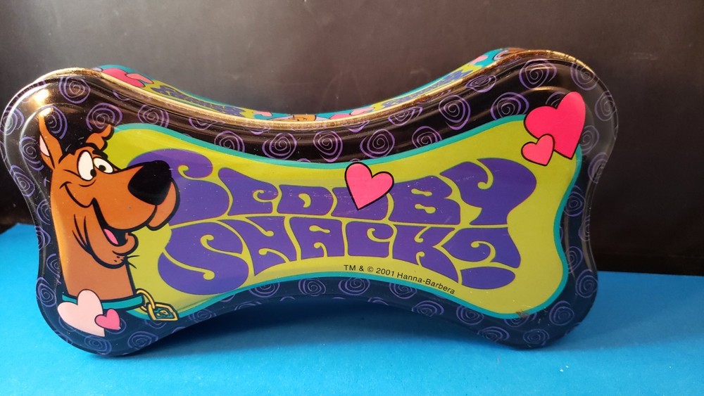 Empty SNOOBY SNACKS Bone Shaped TIN 2001 for Storage, Collections CARTOON Doo