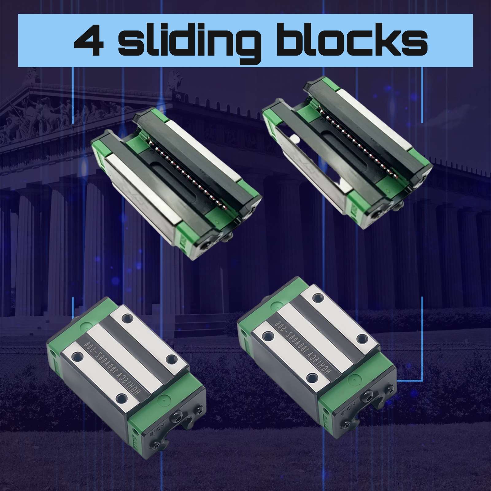 2PCS HGR15/HGR20/HGR25 Linear Guide Rail 200-2200mm+4PCS HGH15/20CA Slide Block