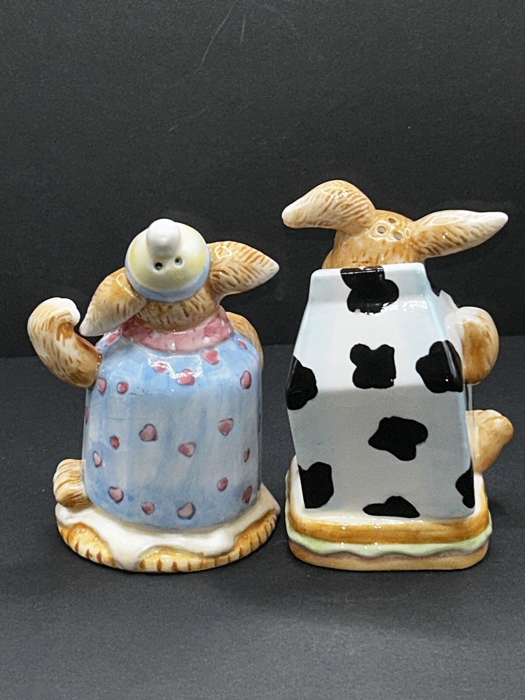 Bunny Rabbit Milk & Cookies Salt & Pepper Shakers Easter Spring