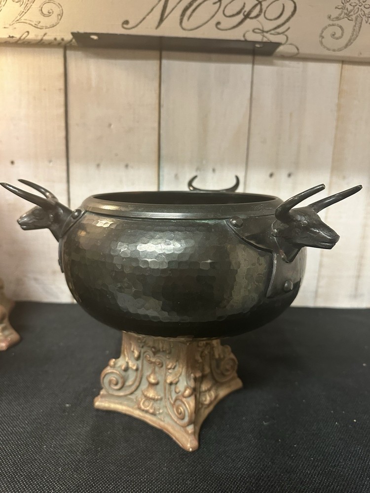 VTG Kayaoglu Bakircilik Turkish Hammered 100% Solid Copper Bull Head Bowl