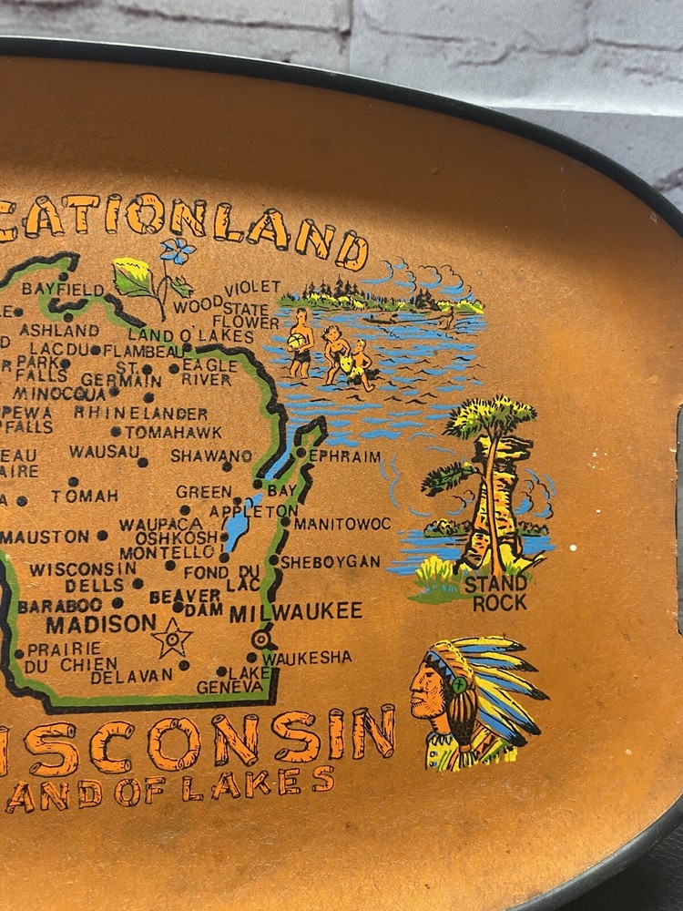 HTF Vacationland Wisconsin Themed Serving Tray