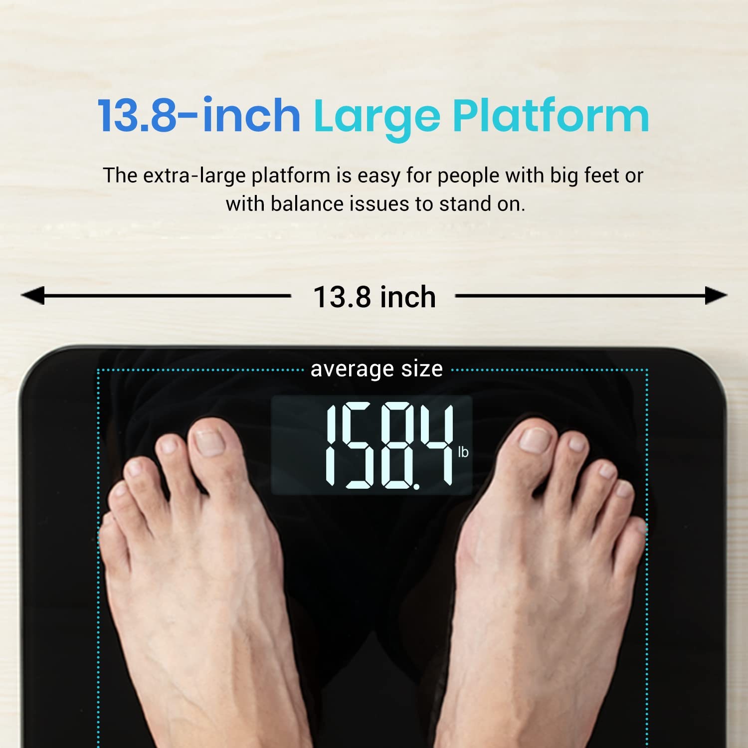 Etekcity Digital Bathroom Scale Extra-Wide High Capacity 440 lb