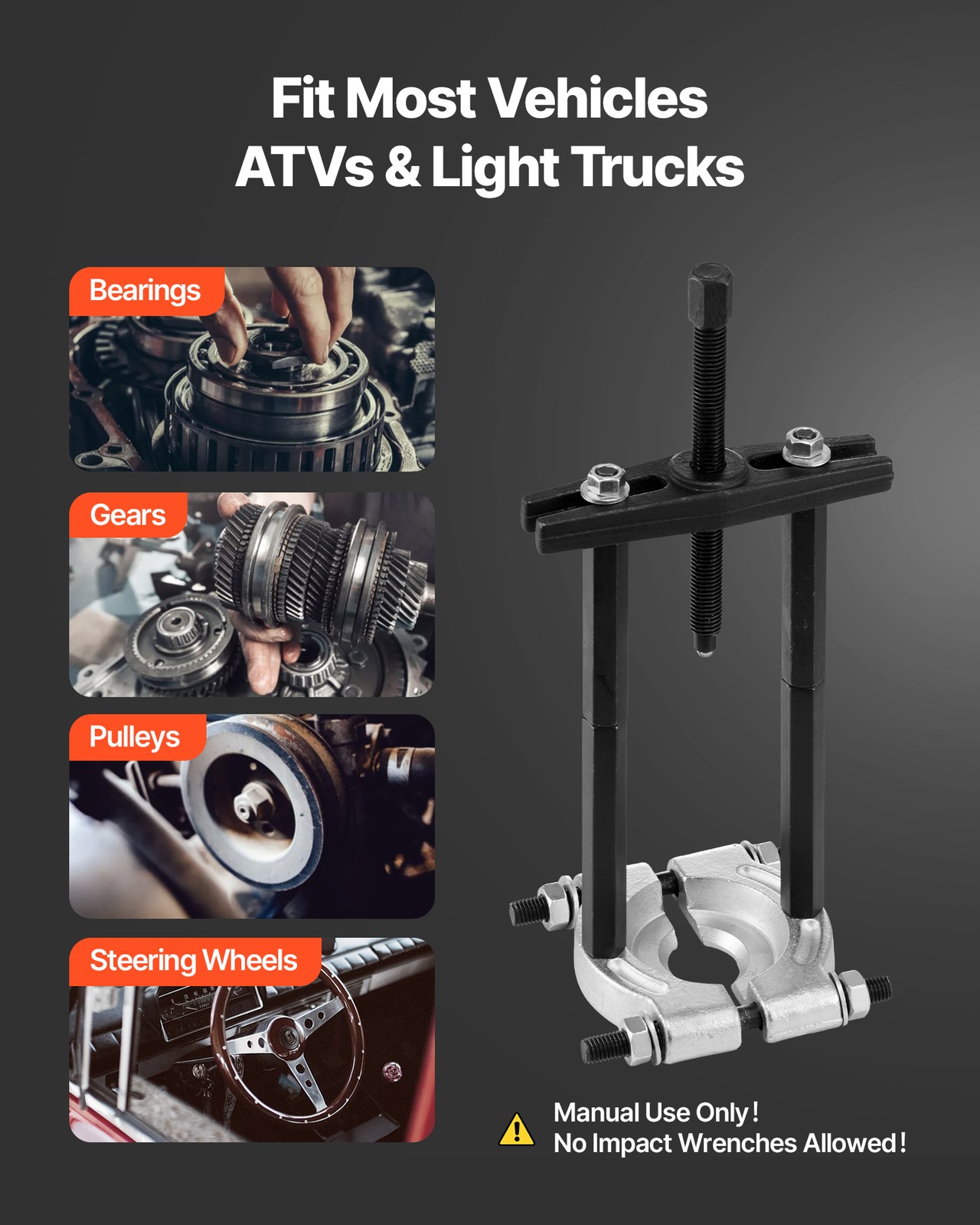 VEVOR 14 PCS Bearing Puller Set Bearing Separator Splitter Tool with Case 5 Ton