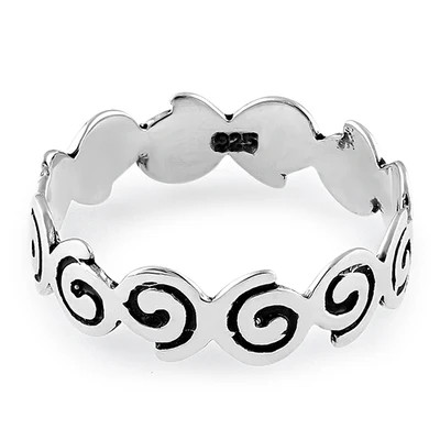 925 Sterling Silver Eternity Swirl Ring