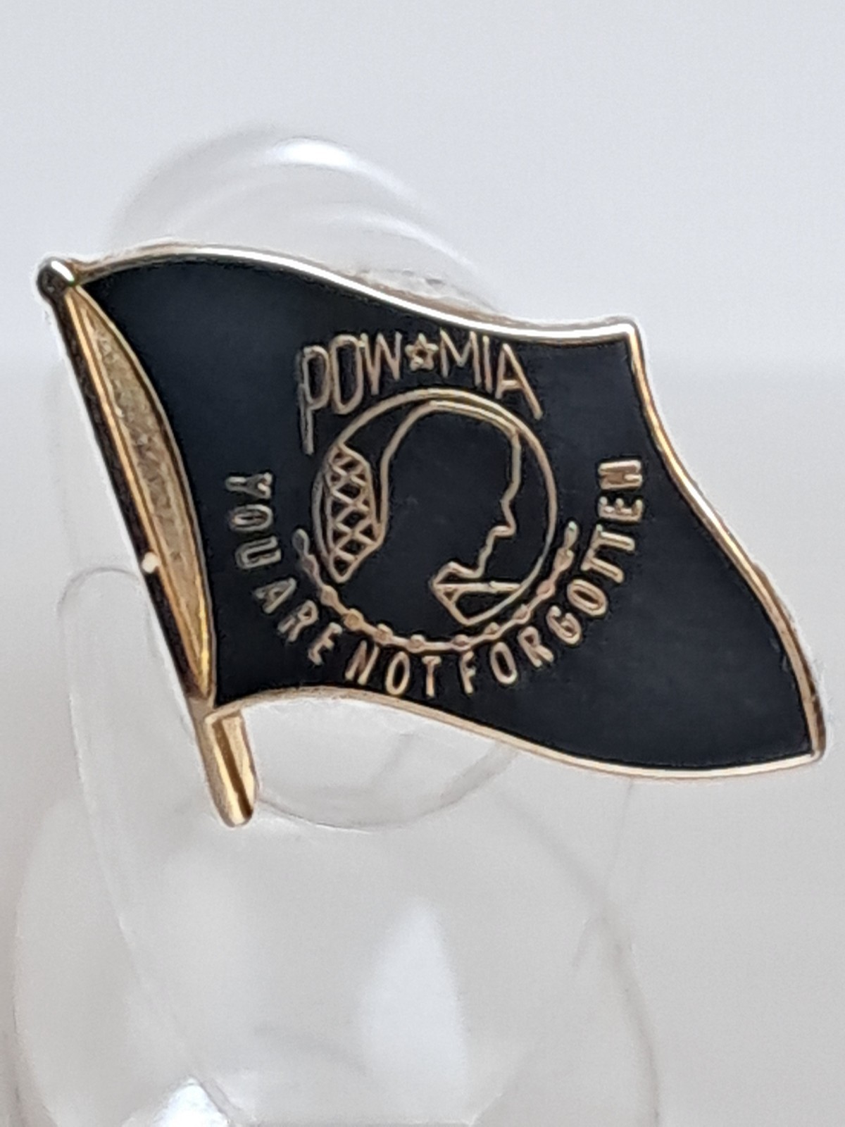 Handgun Firearm Gun Safe Shelf Display Rod - 7/8"  POW*MIA Enamel Topper