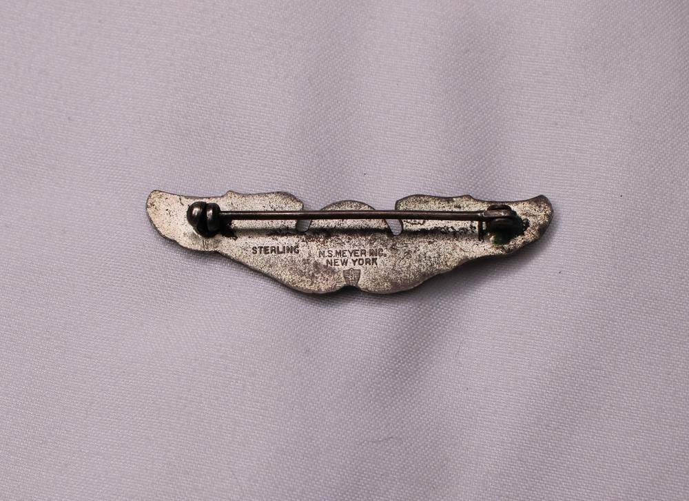 WWII AAF US Army Navigator Wings Sterling Silver N.S. Meyer