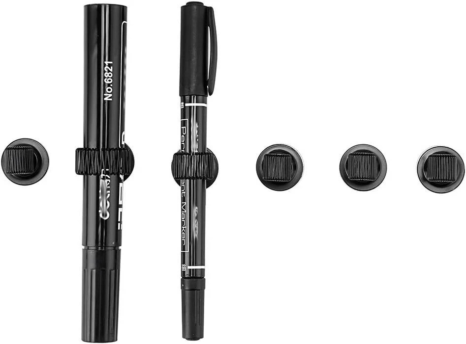6 Pack Adjustable Black Plating Pen Holder Clips - Self Adhesive & Versatile
