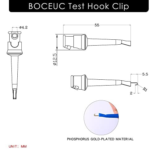 Test Hook Clip, Multimeter Test Lead Kit Hook Clip Probe Mini Grabber for