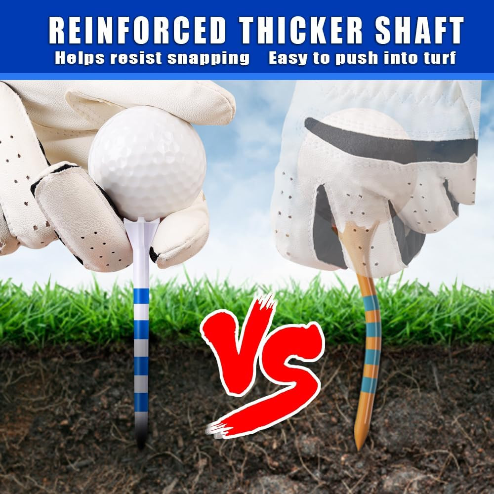 170 Pack Pro Performance Golf Tees – 4-Prong Head Reduces Side Spin | 5 Sizes Mi