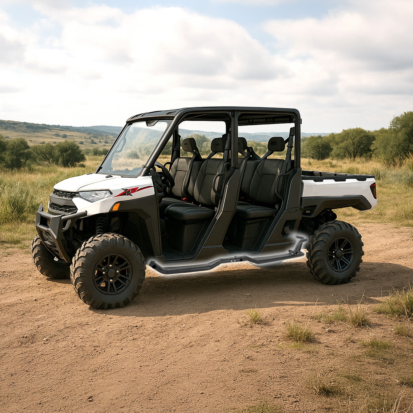 Rock Sliders 1 Pair Nerf Bars Side Steps for Polaris Ranger Crew XP 1000 2019-25