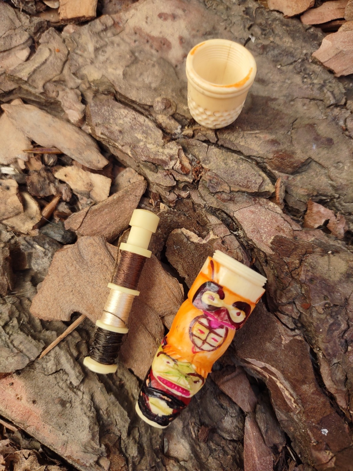 Totem Pole Northwest Coast Salish Antique Native American Carving Sew Kit 1920